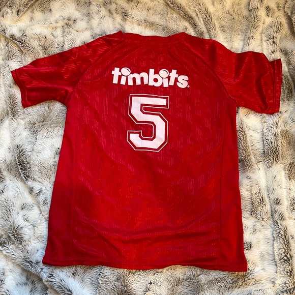 Tim Horton's Red Soccer Jersey #5 - Kids Youth Small - Bundle Discount - Picture 2 of 3